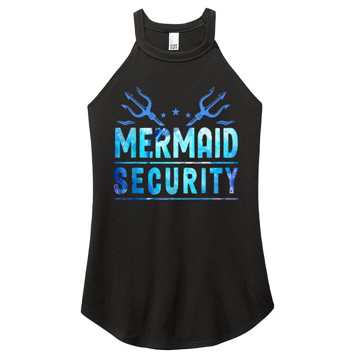 Mermaid Security Funny Dad Mermaid Family Mermaid Squad Women's Perfect Tri Rocker Tank