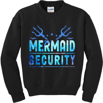 Mermaid Security Funny Dad Mermaid Family Mermaid Squad Kids Sweatshirt