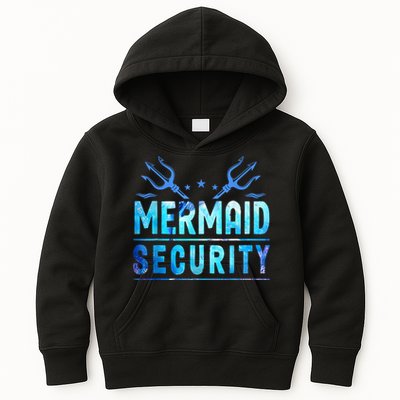 Mermaid Security Funny Dad Mermaid Family Mermaid Squad Kids Hoodie