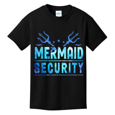 Mermaid Security Funny Dad Mermaid Family Mermaid Squad Kids T-Shirt