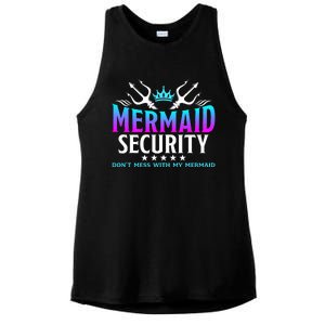 Mermaid Security Family Birthday Halloween Costume Ladies PosiCharge Tri-Blend Wicking Tank