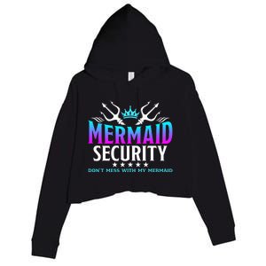 Mermaid Security Family Birthday Halloween Costume Crop Fleece Hoodie