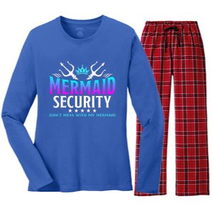 Mermaid Security Family Birthday Halloween Costume Women's Long Sleeve Flannel Pajama Set 