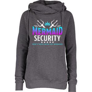 Mermaid Security Family Birthday Halloween Costume Womens Funnel Neck Pullover Hood