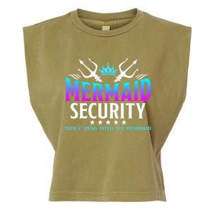 Mermaid Security Family Birthday Halloween Costume Garment-Dyed Women's Muscle Tee