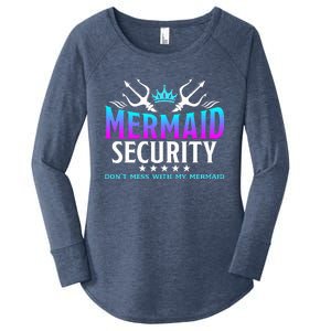 Mermaid Security Family Birthday Halloween Costume Women's Perfect Tri Tunic Long Sleeve Shirt