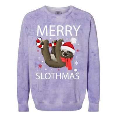 Merry Slothmas For Sloth Lovers Gift Colorblast Crewneck Sweatshirt