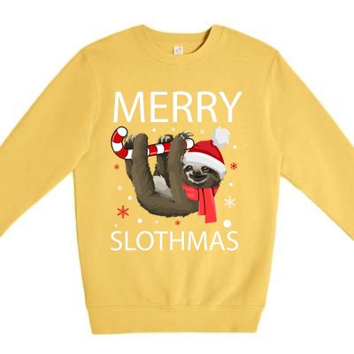 Merry Slothmas For Sloth Lovers Gift Premium Crewneck Sweatshirt