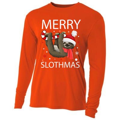 Merry Slothmas For Sloth Lovers Gift Cooling Performance Long Sleeve Crew