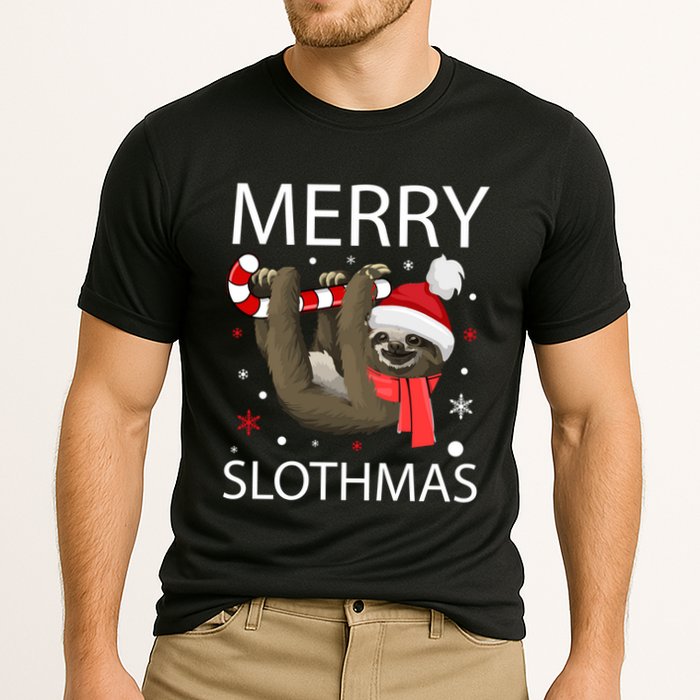 Merry Slothmas For Sloth Lovers Gift Cooling Performance Crew T-Shirt