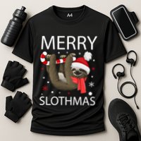 Merry Slothmas For Sloth Lovers Gift Cooling Performance Crew T-Shirt