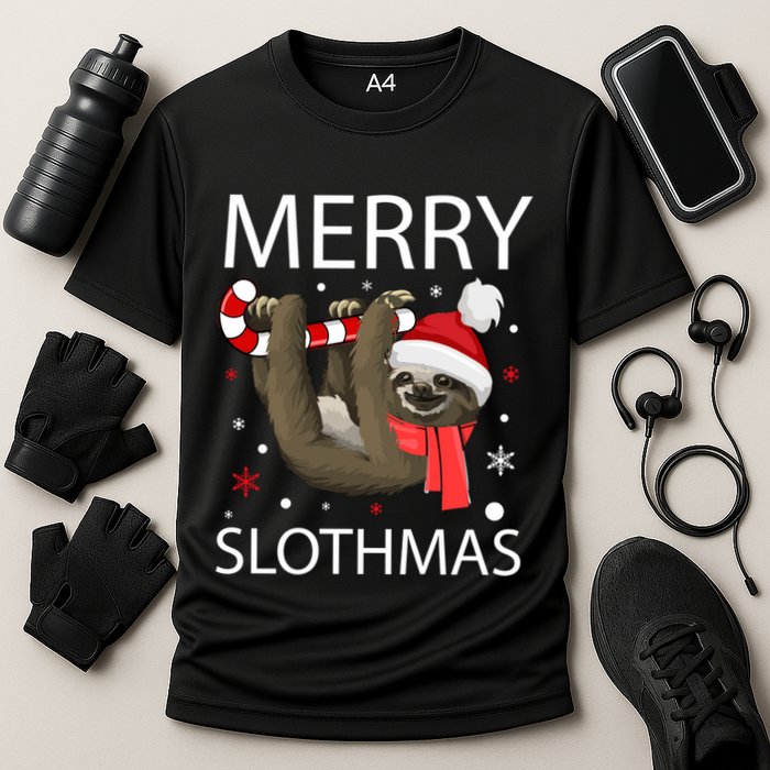 Merry Slothmas For Sloth Lovers Gift Cooling Performance Crew T-Shirt