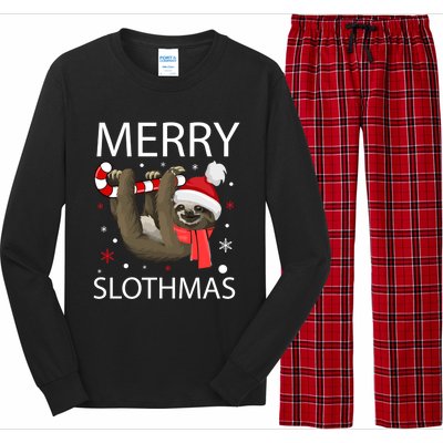 Merry Slothmas For Sloth Lovers Gift Long Sleeve Pajama Set