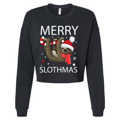 Merry Slothmas For Sloth Lovers Gift Cropped Pullover Crew