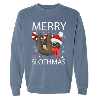 Merry Slothmas For Sloth Lovers Gift Garment-Dyed Sweatshirt