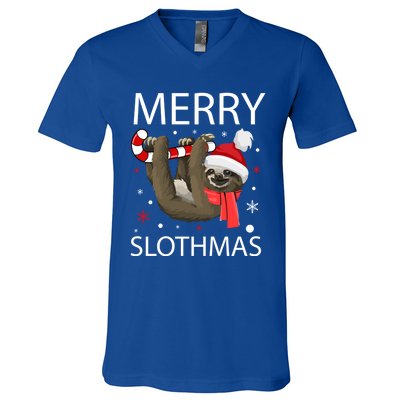 Merry Slothmas For Sloth Lovers Gift V-Neck T-Shirt