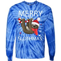 Merry Slothmas For Sloth Lovers Gift Tie-Dye Long Sleeve Shirt