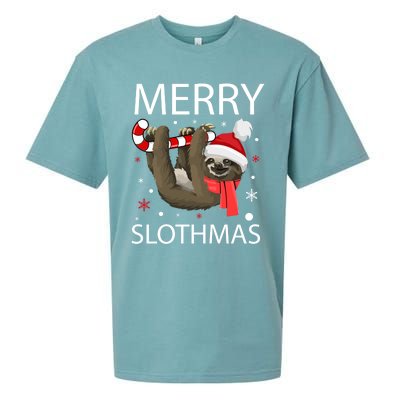 Merry Slothmas For Sloth Lovers Gift Sueded Cloud Jersey T-Shirt