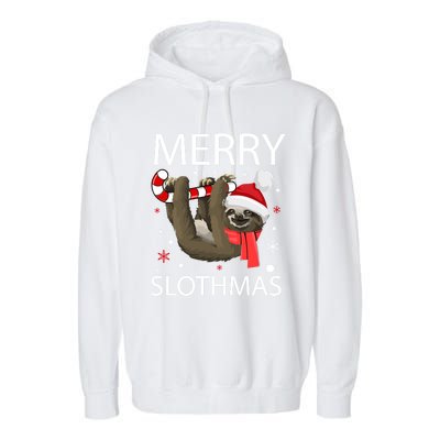 Merry Slothmas For Sloth Lovers Gift Garment-Dyed Fleece Hoodie