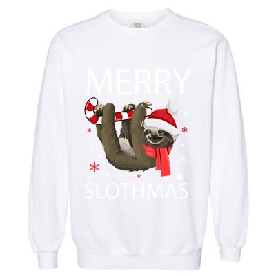 Merry Slothmas For Sloth Lovers Gift Garment-Dyed Sweatshirt