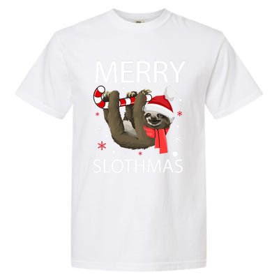 Merry Slothmas For Sloth Lovers Gift Garment-Dyed Heavyweight T-Shirt