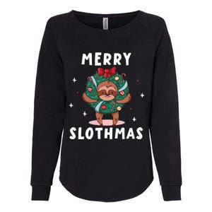 Merry Slothmas Funny Cute Xmas Sloth Christmas Advent Wreath Great Gift Womens California Wash Sweatshirt