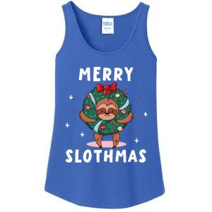 Merry Slothmas Funny Cute Xmas Sloth Christmas Advent Wreath Great Gift Ladies Essential Tank