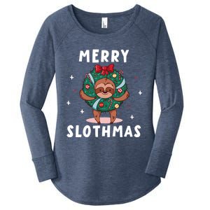 Merry Slothmas Funny Cute Xmas Sloth Christmas Advent Wreath Great Gift Women's Perfect Tri Tunic Long Sleeve Shirt