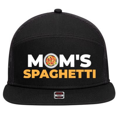 Mom's Spaghetti Funny Gift 7 Panel Mesh Trucker Snapback Hat