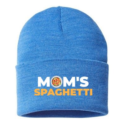 Mom's Spaghetti Funny Gift Sustainable Knit Beanie