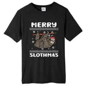 Merry Slothmas Funny Animal Ugly Christmas Xmas Funny Gift Tall Fusion ChromaSoft Performance T-Shirt