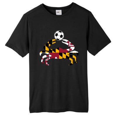 Maryland State Flag Blue Crab Pride With Soccer Ball Tall Fusion ChromaSoft Performance T-Shirt