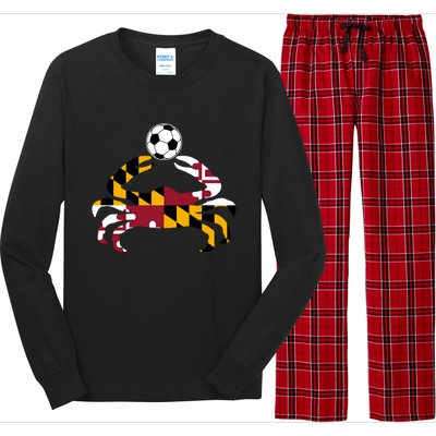 Maryland State Flag Blue Crab Pride With Soccer Ball Long Sleeve Pajama Set