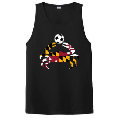 Maryland State Flag Blue Crab Pride With Soccer Ball PosiCharge Competitor Tank