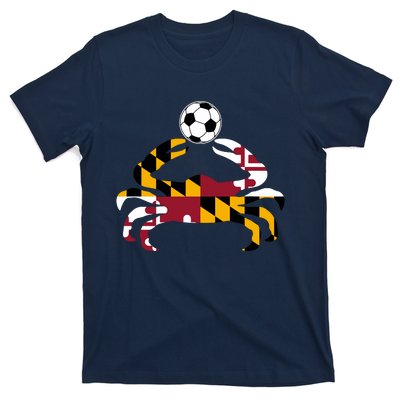 Maryland State Flag Blue Crab Pride With Soccer Ball T-Shirt