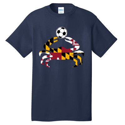 Maryland State Flag Blue Crab Pride With Soccer Ball Tall T-Shirt