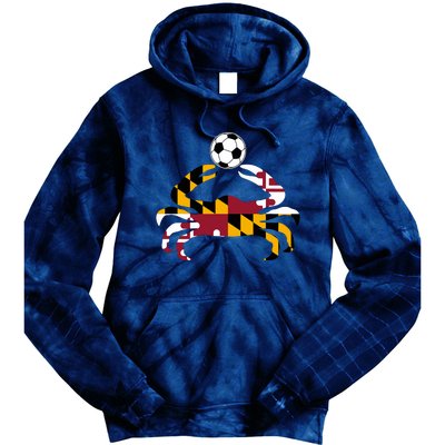 Maryland State Flag Blue Crab Pride With Soccer Ball Tie Dye Hoodie