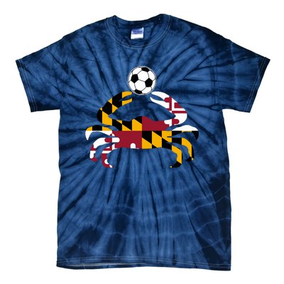 Maryland State Flag Blue Crab Pride With Soccer Ball Tie-Dye T-Shirt