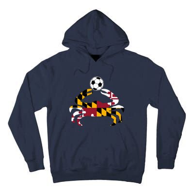 Maryland State Flag Blue Crab Pride With Soccer Ball Tall Hoodie