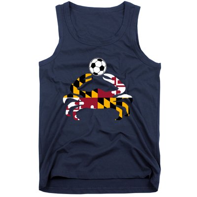 Maryland State Flag Blue Crab Pride With Soccer Ball Tank Top