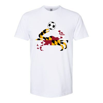 Maryland State Flag Blue Crab Pride With Soccer Ball Softstyle CVC T-Shirt