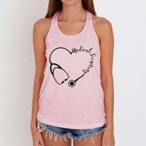 Medical Secretary Funny Gift Medical Administrative Assistant Outfit Gift Women's Knotted Racerback Tank