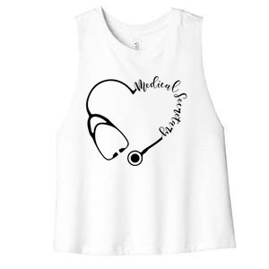 Medical Secretary Funny Gift Medical Administrative Assistant Outfit Gift Women's Racerback Cropped Tank