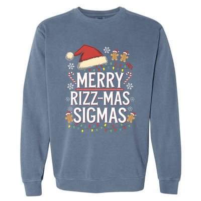 Merry Sigmas Funny Gen Alpha Xmas Santa Christmas Garment-Dyed Sweatshirt