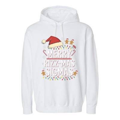 Merry Sigmas Funny Gen Alpha Xmas Santa Christmas Garment-Dyed Fleece Hoodie