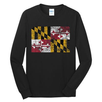 MARYLAND STATE FLAG ANNAPOLIS BALTIMORE CHESAPEAKE BAY Tall Long Sleeve T-Shirt