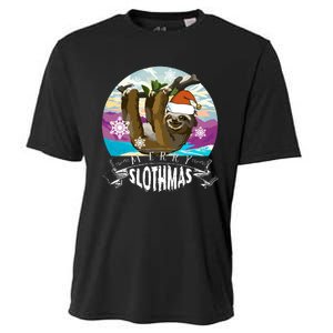 Merry Slothmas Funny Christmas Gift Cooling Performance Crew T-Shirt