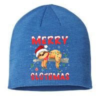 Merry Slothmas Funny Gift Merry Christmas Pajama Sloth Santa Hat Gift Sustainable Beanie