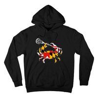 Maryland State Flag Crab Lacrosse Complete Stick Hoodie