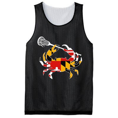 Maryland State Flag Crab Lacrosse Complete Stick Mesh Reversible Basketball Jersey Tank